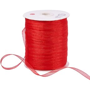 Pandahall 500Yards Sheer Lithe Organza Ribbon 1/4 Inch Wide Transparent Chiffon Ribbon for Wrapping Wedding DIY Decoration (Black)