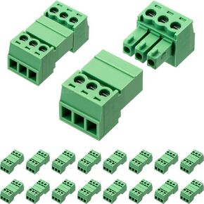 10Pcs 5 Pin 3.81mm Pitch DIY PCB Mount Screw Terminal Block Connector with 10Pcs 5 Pin Plug