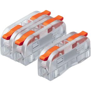 GKEEMARS 20 Pcs Mini Wire connectors, 1 Conductor Compact Wire Connectors Splicing Connectors for Circuit Inline 24-12 AWG (1 in 1 Out - Clear)