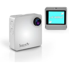 SereneLife Clip-on Wearable Camera 1080p Full HD with Built-in Wi-Fi, Ideal for Classroom to Record The Lecture, Sports, Jogging, Cycling, Hiking, Fishing, and Camping. (Gray)