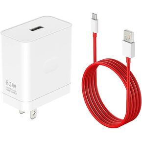 for Oneplus 12 12R 11 10 Pro Charger 80W, Warp Charger SuperVooc 65W Wall Block for Oneplus 9 Pro 10T 10R 8T 8 7T 7 Open Nord 2T CE 2 Lite N20 N10 9R 6T Dash Charge One Plus Fast Charging 6.6ft Cable
