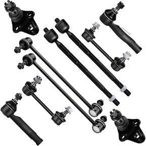 SCITOO 10Pcs Suspension Kit Front Inner Outer Tie Rod End Front Rear Sway Bar Link Front Lower Ball Joint Fit 2001-2005 For Toyota RAV4