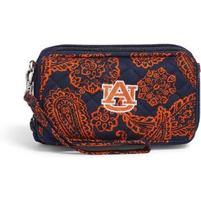 Verabradley Women'S Cotton Collegiate All In One Crossbody Purse With Rfid Protection Multiple Teams Available