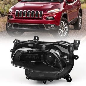 Huray Headlight Assembly for Jeep Cherokee 2014-2018 [Only for Halogen Type] OE Head Lamp Replacement Driver Side