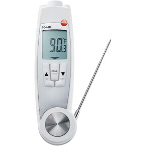 Testo 104-IR Infrared Thermometer Gun – Dual Temperature Gun for Surface and core temperatures – Waterproof Infrared Thermometer for up to 482 Degrees – HACCP Compliant