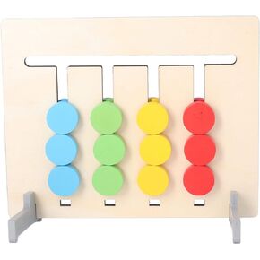 Wooden Block Toy,4 Colors Dinosaur Cartoon Slide Puzzle Brain Teasers Cultivation Logic Education Game Toy Kids