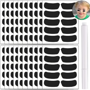200 Pairs Eye Black Stickers for Kids(with 1 White Pencil) Eye Black Baseball,Eye Black Softball,Eye Black Football,Sport Themed Party Supplies,Breathable Eye Strips for Fans on Game Day