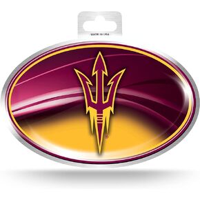 NCAA Metallic Team Logo Sticker, Decal for Windows, Cars, Trucks, Laptops & More, Peel and Stick Application, Suitable for Indoor & Outdoor Use