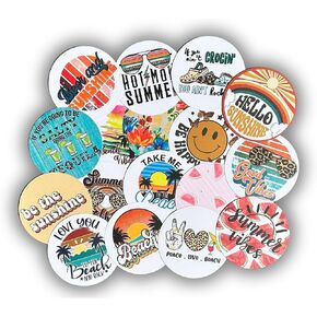 Summer Freshie Cardstock Cutouts Rounds 3" inch Mix | 12 pk | Scented Aroma Beads Bake with Mold for Car Freshie Designs, Summer Vibes, Sunshine, Day Drinking