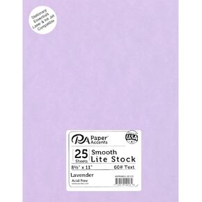 Lite Stock 8.5x11 60lb Text 25pc Lavender