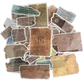 Vintage Washi Sticker Set English Character Digital Letter Self-Adhesive Sticker DIY Label for Art Craft Scrapbooking Personal Journaling Planner Diary Book Album Card