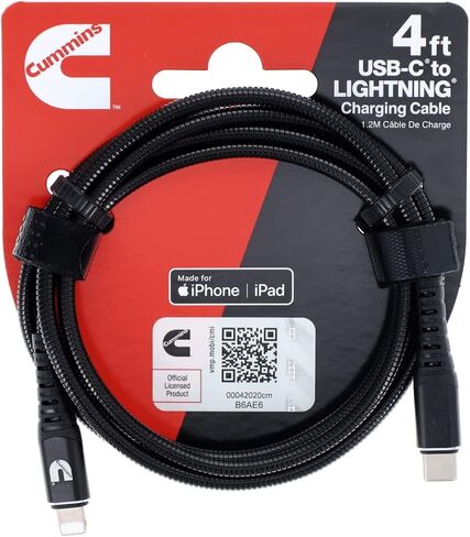 Cummins Lightning® to Type C® USB Braided Flex Cable and Wrap Attachment 4ft CMN4705 in Saudi Arabia