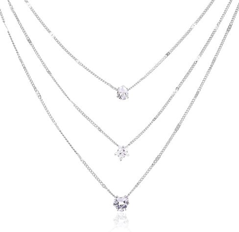 قلادات متعددة الطبقات للنساء - قلادة سلسلة طبقات أنيقة مطلية بالذهب عيار 14 قيراط - قلادات بسيطة قابلة للتعديل على شكل عملة معدنية بطبقات سلسلة ذهبية للنساء هدايا in Kuwait