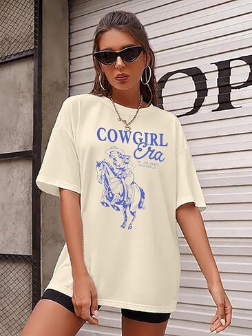 Cowgirl Era Shirt Women Country Music T-Shirt Vintage Western Rodeo T-Shirt 90s Music Lover Short Sleeve Top in Saudi Arabia