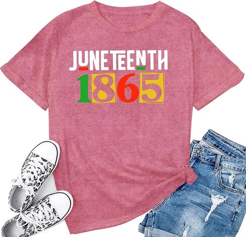 LBP Juneteenth Shirts for Women African American Freedom Celebrate 1865 Tshirt Black History Tee Tops in Saudi Arabia