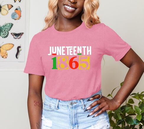 LBP Juneteenth Shirts for Women African American Freedom Celebrate 1865 Tshirt Black History Tee Tops in Saudi Arabia