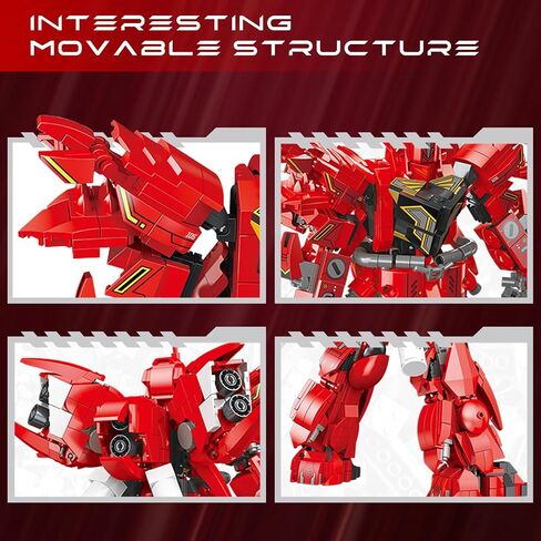 Velance Mech Robot Transforming Building Blocks Set, Warrior City Action Mech & Fighter Jet Building Toy Kit, Mecha Robot Building Block Model for Kids & Adults, Birthday, Christmas Day Gift(394 Pcs) in Saudi Arabia