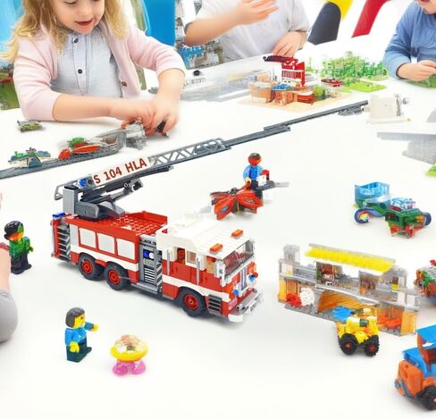 City Ladder Fire Truck Building Blocks Set (711 pcs) Fire Station Firetruck Bricks Collectible Fire Engine Building Kit Model Gift for Boys and Girls Adults Christmas and Birthday in Saudi Arabia