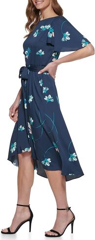 DKNY Women's Flutter Sleeve Hi Low Dress in Saudi Arabia