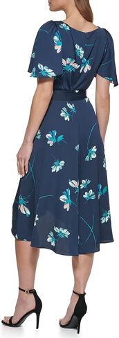 DKNY Women's Flutter Sleeve Hi Low Dress in Saudi Arabia