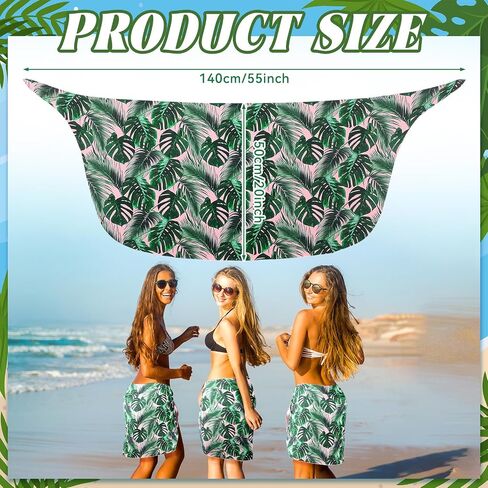 6 Pcs Bachelorette Party Bride Sarongs Women Beach Sarongs Short Swimsuit Bikini Cover up Summer Wrap Skirt Green and Pink in Saudi Arabia