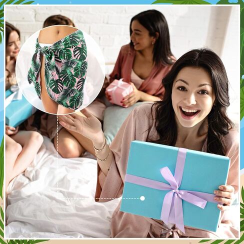 6 Pcs Bachelorette Party Bride Sarongs Women Beach Sarongs Short Swimsuit Bikini Cover up Summer Wrap Skirt Green and Pink in Saudi Arabia