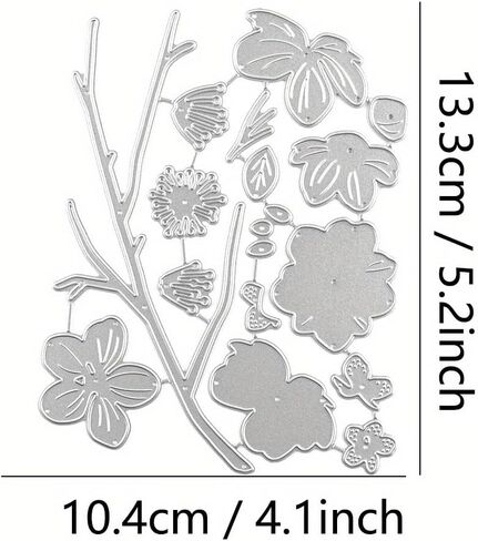 Flower&Leave Metal Cutting Die for Scrapbooking - Durable, Cut Stencils for DIY Scrapbook Photo Album Decorative Paper Card, Card Making Supplies, Embossing, Stencils & Crafting Die Cut in Saudi Arabia