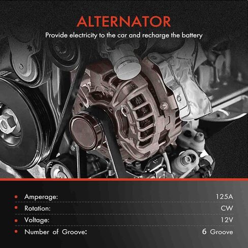 مولد كهربائي ممتاز متوافق مع Oldsmobile Intrigue 1999 2000 2001 2002 V6 3.5L، 125Amp 12V في اتجاه عقارب الساعة 6 بكرة أخدود، استبدال # 10480341، 10464395 in Saudi Arabia