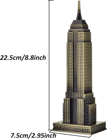 Cutbar 8.7 Inch Empire State Building Statue Metal New York City World Building Statues Collection Model Home Desk Decoration (Bronze) in Saudi Arabia