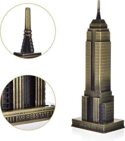 Cutbar 8.7 Inch Empire State Building Statue Metal New York City World Building Statues Collection Model Home Desk Decoration (Bronze) in Saudi Arabia