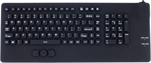 DSI Waterproof Silicone Keyboard with Integrated Mouse Button - IP68 Industrial Rugged IKB108 in Saudi Arabia