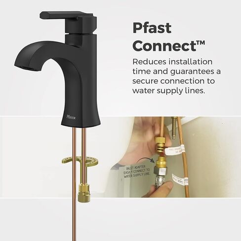 Pfister Vaneri Bathroom Sink Faucet, Single Control, 1-Handle, Single Hole, Matte Black Finish, LF042VRIBB in Saudi Arabia