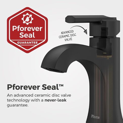 Pfister Vaneri Bathroom Sink Faucet, Single Control, 1-Handle, Single Hole, Matte Black Finish, LF042VRIBB in Saudi Arabia