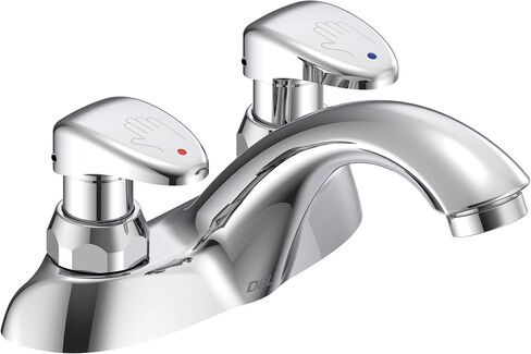 Delta Faucet 2 Handle Commercial Bathroom Faucet Chrome, Metering Faucet, Chrome Bathroom Faucet, Chrome 86T1153 in Saudi Arabia