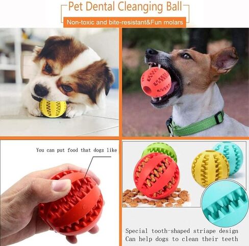 Pawzone - Dog Puzzle Teething Toys Ball Nontoxic Durable Dog Chew Toys for - Puppy Small Large Dog Teeth Cleaning/Chewing/Playing/Treat Dispensing Dog Toys/Chew Ball (Blue) in Saudi Arabia