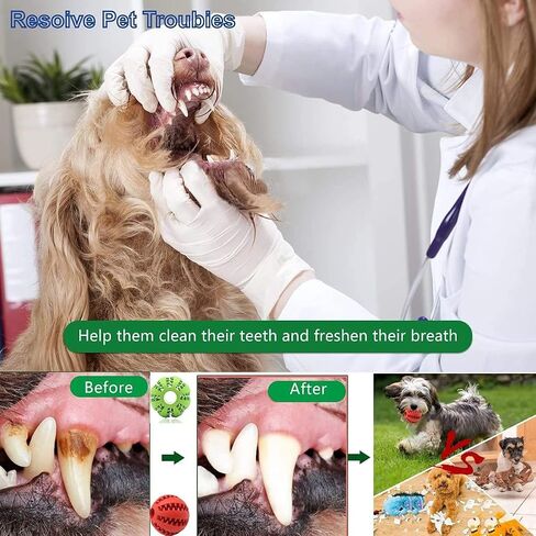 Pawzone - Dog Puzzle Teething Toys Ball Nontoxic Durable Dog Chew Toys for - Puppy Small Large Dog Teeth Cleaning/Chewing/Playing/Treat Dispensing Dog Toys/Chew Ball (Blue) in Saudi Arabia