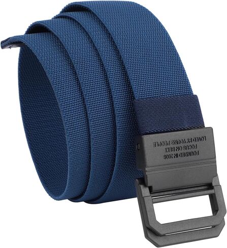 Adjustable Military Style Nylon Elastic Belt for Women & Men, Casual Belt with Double Ring Buckle in Saudi Arabia