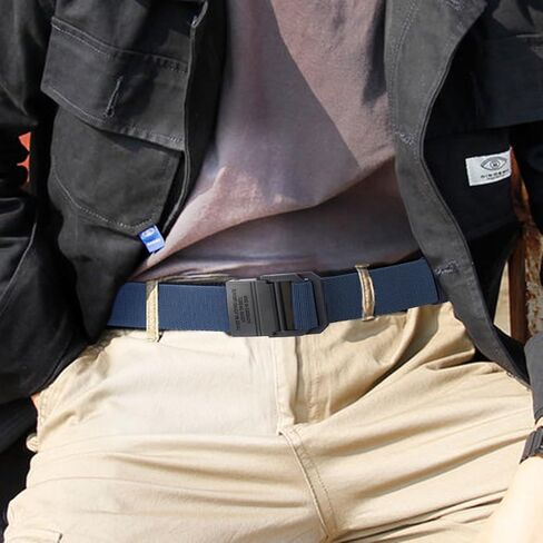 Adjustable Military Style Nylon Elastic Belt for Women & Men, Casual Belt with Double Ring Buckle in Saudi Arabia