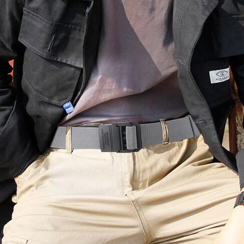 Adjustable Military Style Nylon Elastic Belt for Women & Men, Casual Belt with Double Ring Buckle in Saudi Arabia