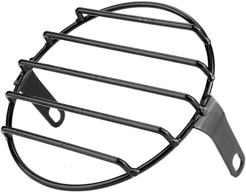 Headlight Grill, 5.75 Inch Headlight Grill Cover Iron Retro Motorcycle Headlight Grill Cover Round Mask Black for motorcycle headlight motorcycle headlight grill 5 3/4 headlight in Saudi Arabia