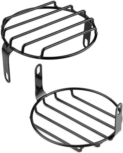 Headlight Grill, 5.75 Inch Headlight Grill Cover Iron Retro Motorcycle Headlight Grill Cover Round Mask Black for motorcycle headlight motorcycle headlight grill 5 3/4 headlight in Saudi Arabia