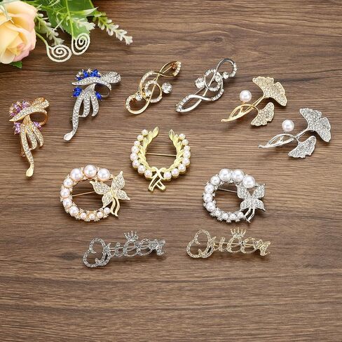 PATIKIL Letter Queen Crystal Safety Decorative Pin Brooch Clip Clasp Pin, 2Pcs Anti Exposure Enamel for Women Sweaters, Shawls, Collars, Dress, Silver in Saudi Arabia