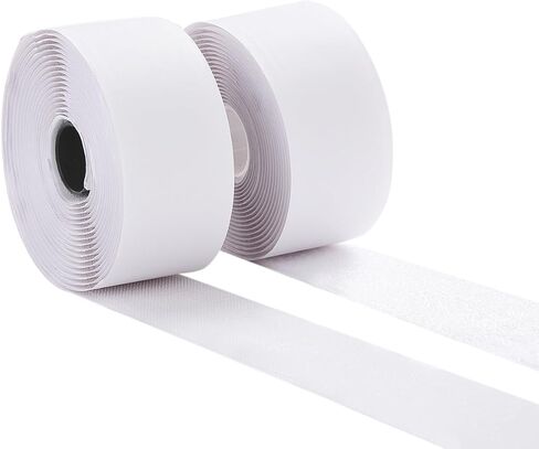 1 Inch Wide Hook and Loop Tape with Heavy Duty Adhesive, Excellent Grip, Strong Adhesive Back，Nylon Self Adhesive Fastener Strips for Fixing and Hanging, Home School and Office Use (White, 15 Feet) in Saudi Arabia