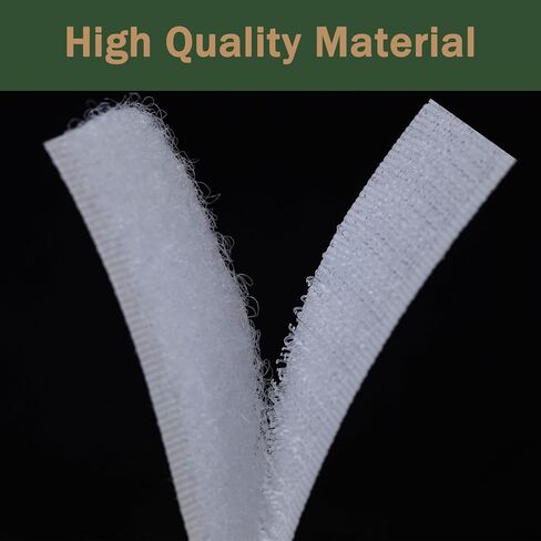 1 Inch Wide Hook and Loop Tape with Heavy Duty Adhesive, Excellent Grip, Strong Adhesive Back，Nylon Self Adhesive Fastener Strips for Fixing and Hanging, Home School and Office Use (White, 15 Feet) in Saudi Arabia