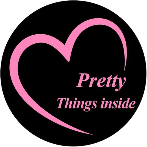 ملصق Pretty Things Insde، ملصق على شكل قلب مقاس 2 بوصة 300 قطعة باللون الأسود والوردي على شكل صندوق ظرف للأعمال الصغيرة in Saudi Arabia
