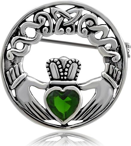 دبوس بروش للصداقة من الفضة الاسترليني 925 من WithLoveSilver Claddagh Celtic Iris in Kuwait