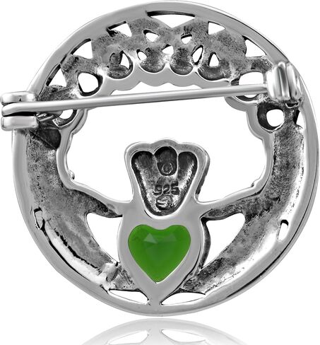 دبوس بروش للصداقة من الفضة الاسترليني 925 من WithLoveSilver Claddagh Celtic Iris in Kuwait