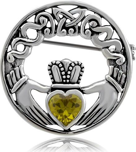 دبوس بروش للصداقة من الفضة الاسترليني 925 من WithLoveSilver Claddagh Celtic Iris in Kuwait