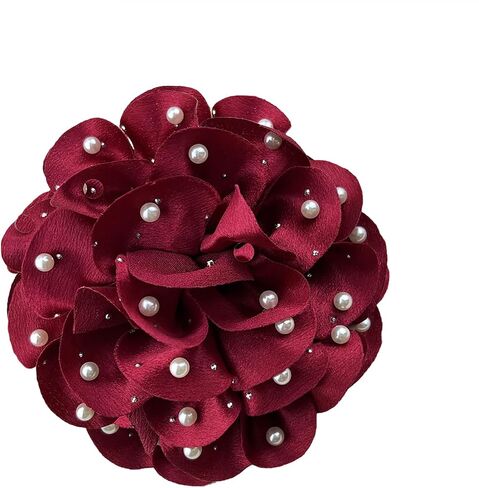 Large Rose Flower Brooches for Women Men Floral Pearl Brooch Pin Wedding Party Dance Handmade Crystal Pearl Gentleman's Essentials Lapel Pin Dress Suit Accessories Valentine's Day Gift in Saudi Arabia