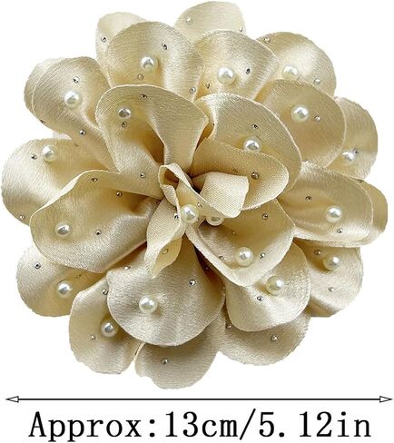 Large Rose Flower Brooches for Women Men Floral Pearl Brooch Pin Wedding Party Dance Handmade Crystal Pearl Gentleman's Essentials Lapel Pin Dress Suit Accessories Valentine's Day Gift in Saudi Arabia